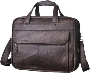 Men Leather Business Briefcase Messenger Bag Travel Laptop Document Case Tote Portfolio Bag