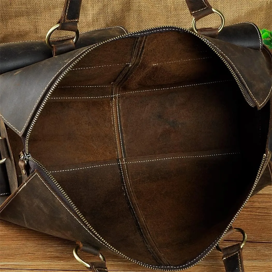 Men Leather Travel Business Briefcase Heavy Duty Computer Laptop Tote Messenger Bag