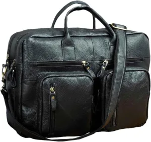 Men Oil Waxy Leather Antique Business Travel Briefcase Laptop Bag Attache Messenger Bag Portfolio Tote