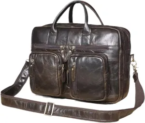 Men Oil Waxy Leather Antique Business Travel Briefcase Laptop Bag Attache Messenger Bag Portfolio Tote