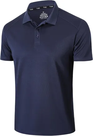 Mens 1/3 Pack Polo Shirt Moisture Wicking Dry Fit Performance Athletic Short Sleeve Golf Shirt