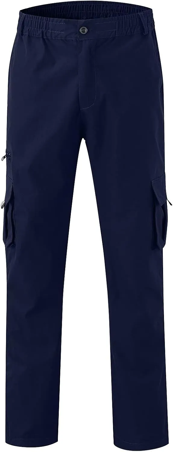 Men's Cargo Sweatpants Casual Fleece Joggers Loose Fit Open Bottom Athletic Pants for Men with Pockets