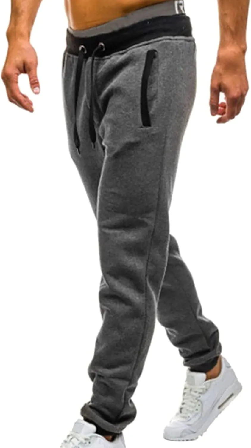 Mens Casual Pants Drawstring Elastic Waist Lightweight Linen Pants Loose Fit Summer Beach Yoga Trousers Flexible Joggers