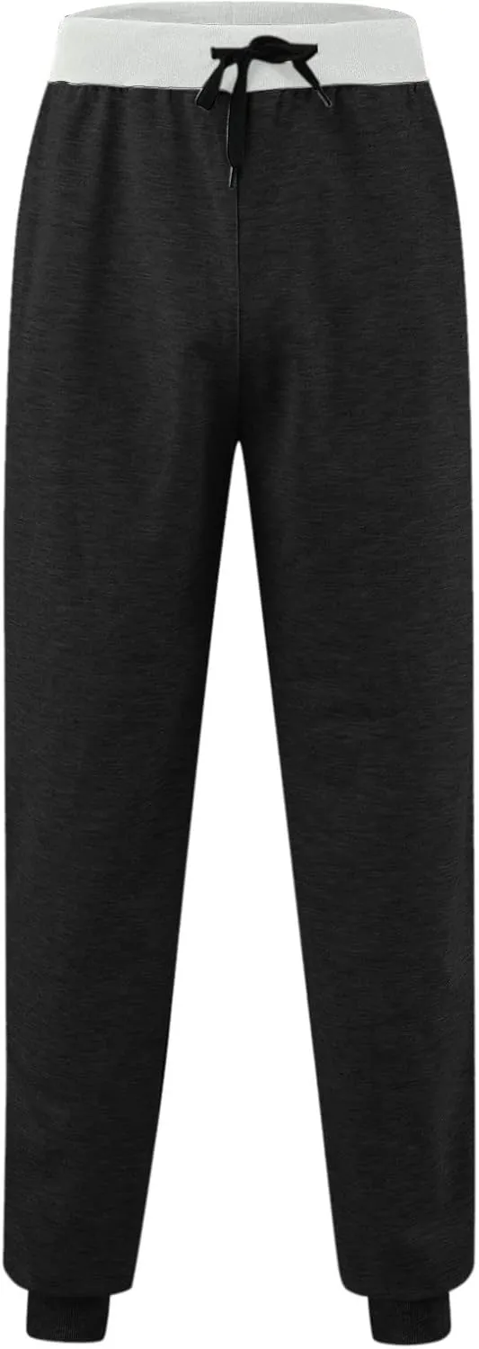 Mens Casual Pants Drawstring Elastic Waist Lightweight Linen Pants Loose Fit Summer Beach Yoga Trousers Flexible Joggers