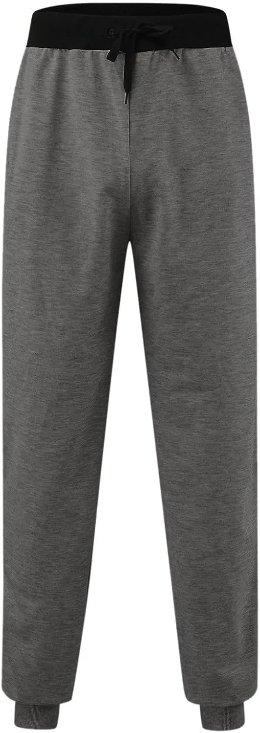 Mens Casual Pants Drawstring Elastic Waist Lightweight Linen Pants Loose Fit Summer Beach Yoga Trousers Flexible Joggers