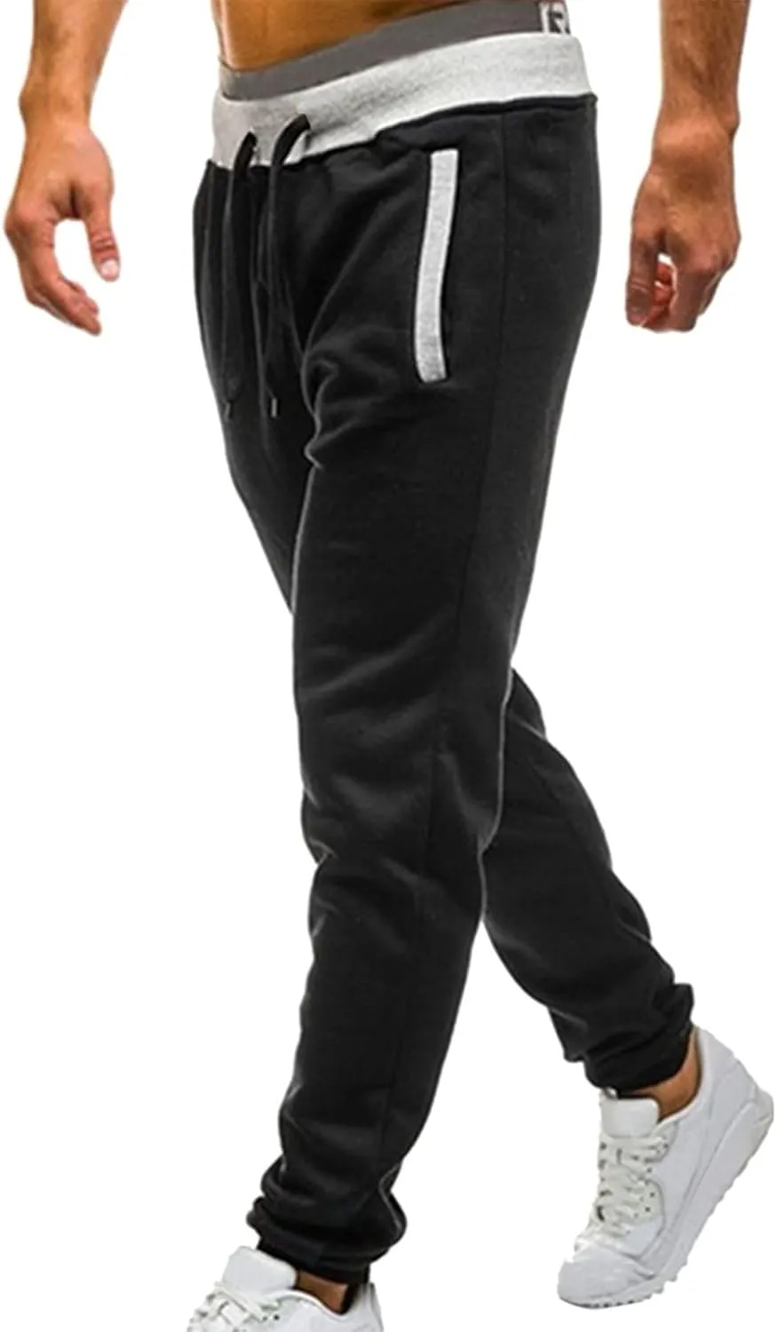 Mens Casual Pants Drawstring Elastic Waist Lightweight Linen Pants Loose Fit Summer Beach Yoga Trousers Flexible Joggers
