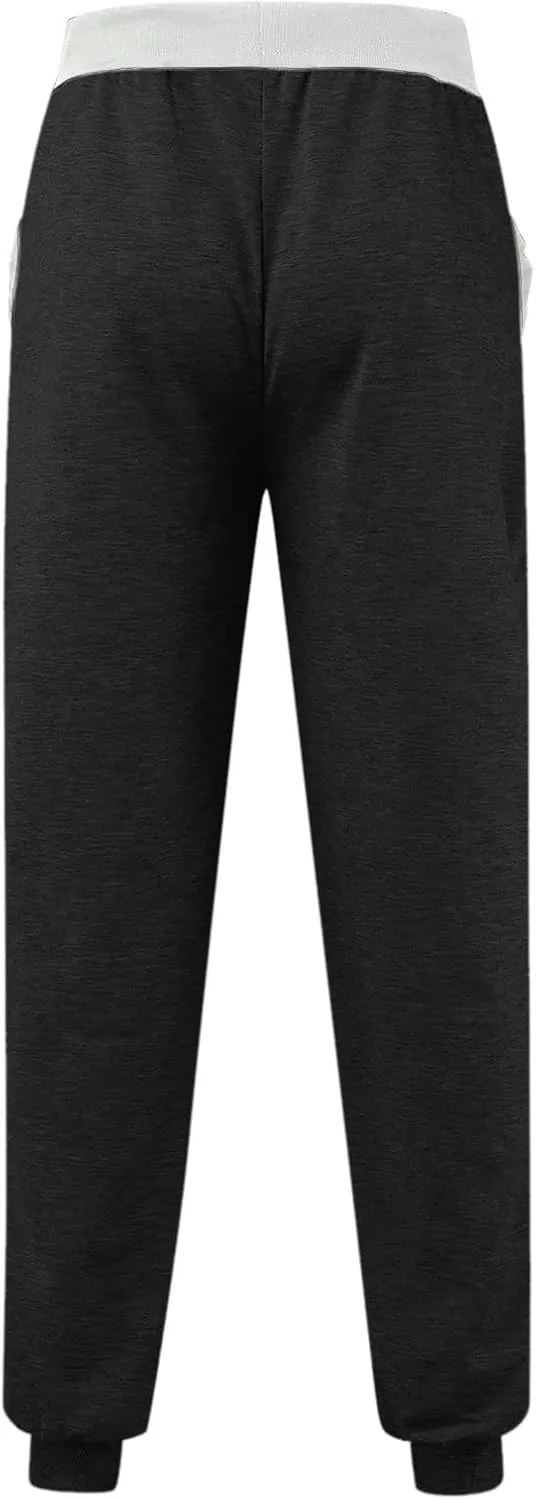 Mens Casual Pants Drawstring Elastic Waist Lightweight Linen Pants Loose Fit Summer Beach Yoga Trousers Flexible Joggers