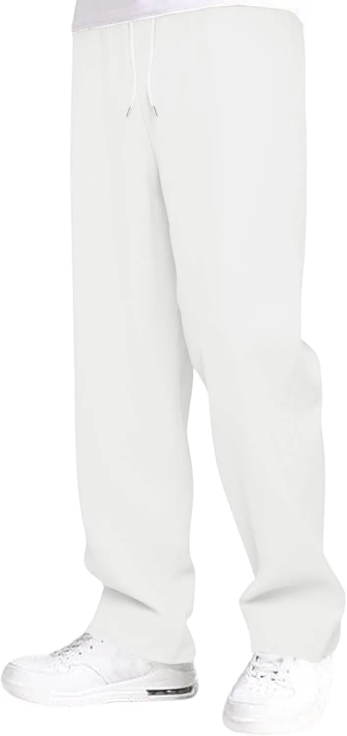 Mens Casual Pants Elastic Waist Lightweight Comfy Loose Fit Pleated Slacks Summer Beach Yoga Trousers Flexible Joggers