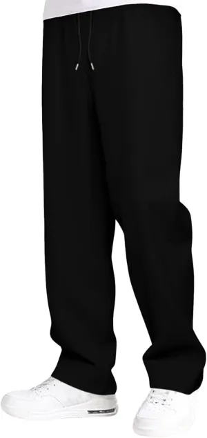 Mens Casual Pants Elastic Waist Lightweight Comfy Loose Fit Pleated Slacks Summer Beach Yoga Trousers Flexible Joggers