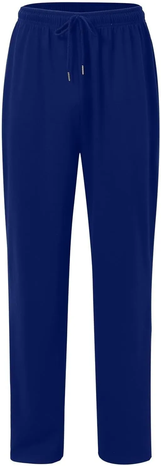 Mens Casual Pants Elastic Waist Lightweight Comfy Loose Fit Pleated Slacks Summer Beach Yoga Trousers Flexible Joggers