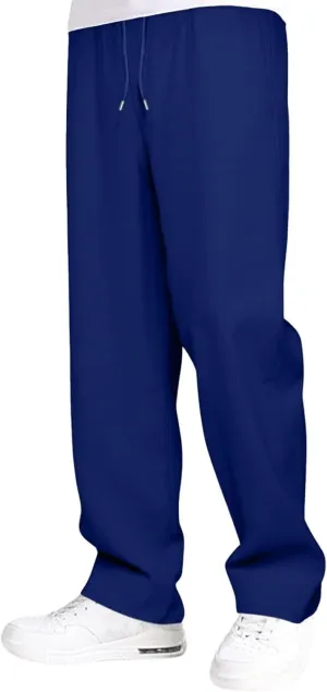 Mens Casual Pants Elastic Waist Lightweight Comfy Loose Fit Pleated Slacks Summer Beach Yoga Trousers Flexible Joggers