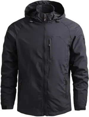 Men's Lightweight Waterproof Cargo Casual Hooded Jacket Softshell Raincoat Outdoor Mountain Hiking Windbreaker Coats
