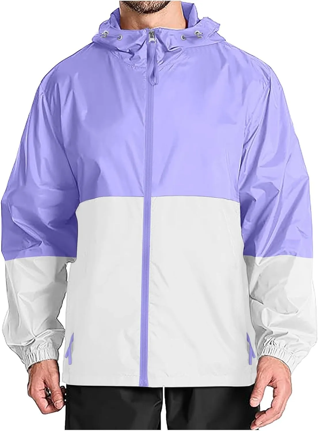 Men's Lightweight Windbreaker Jackets Outdoor Hooded Pocket Raincoat Jacket Men Zipper Cardigan Sweater Men's Cardigan