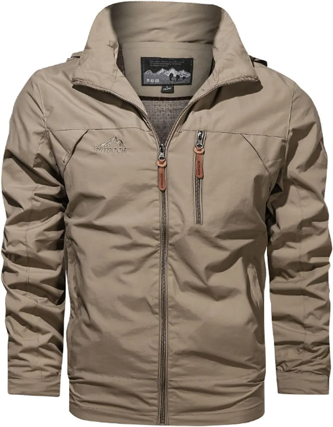 Mens Waterproof Hoodie Jackets Lightweight Windproof Jacket Hooded Zipper Windbreaker Hiking Running Jackets for Men