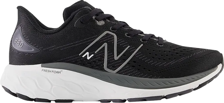 New Balance Fresh Foam X 860v13 Big Kid Wide 'Black Magnet' Sneakers, black