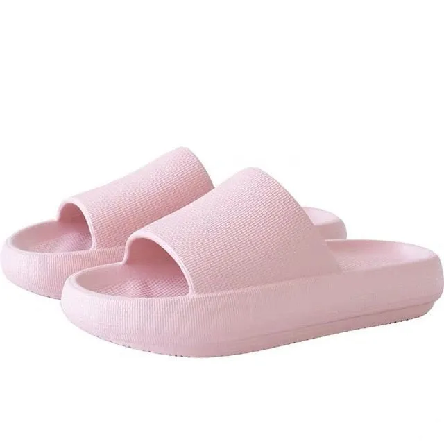 NYCOOL 4.5cm Thick Sole House Slippers Men Women Non-slip Bathroom Footwear Boys Girls Lovers Flip Flops Summer Beach Sandals