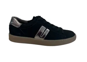 Paul Green black nubuck and silver sneaker