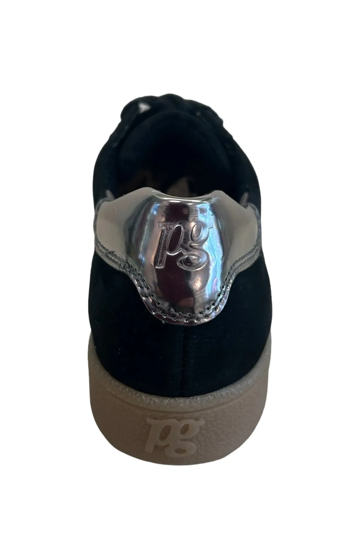 Paul Green black nubuck and silver sneaker