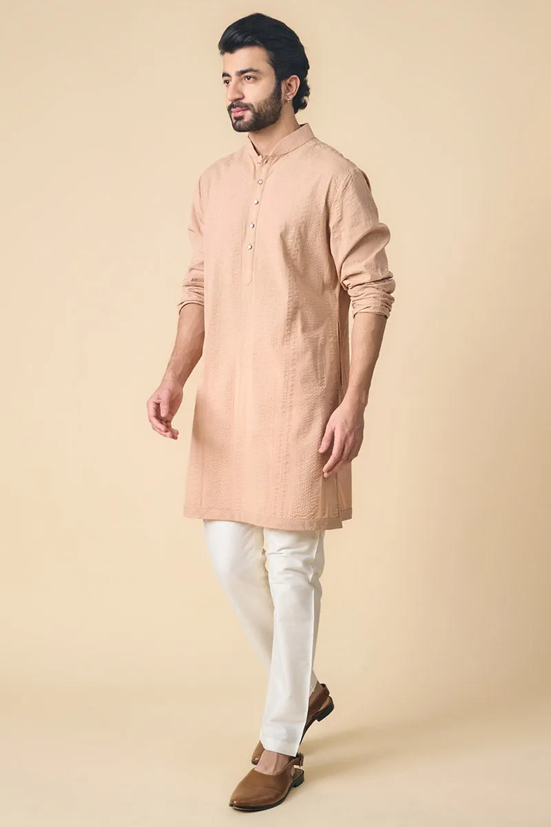 Peach Classic Cotton Kurta Set