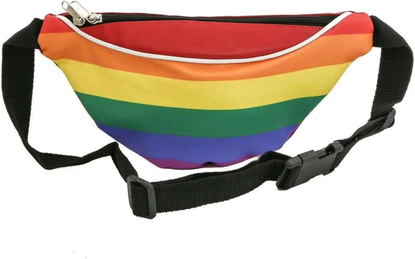 Rainbow Pride Fanny Pack Waist Bag Hip Belt Pouch Travel Purse Club-wear Punk
