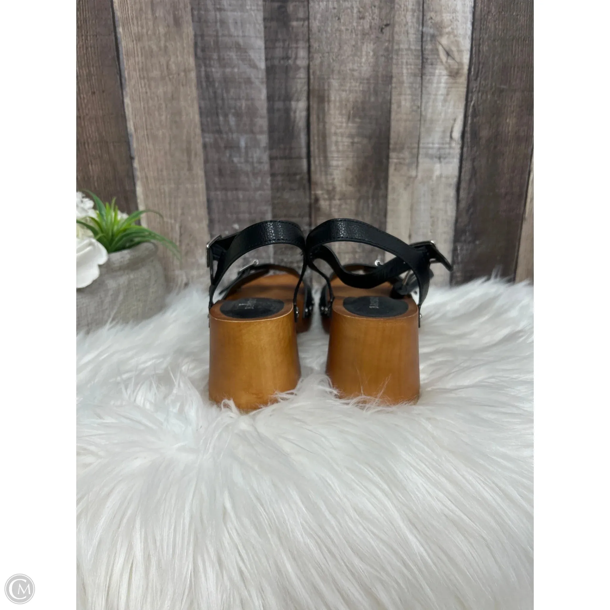 Sandals Heels Block By Bamboo In Black, Size: 7