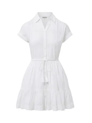 Sarah Dress Grid Eyelet Fresh White