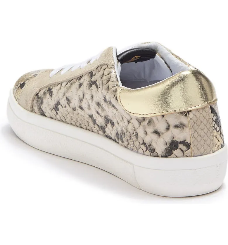 Steve Madden Starling Gold Snake Star Fashion Low Top Lace Up Star Sneakers