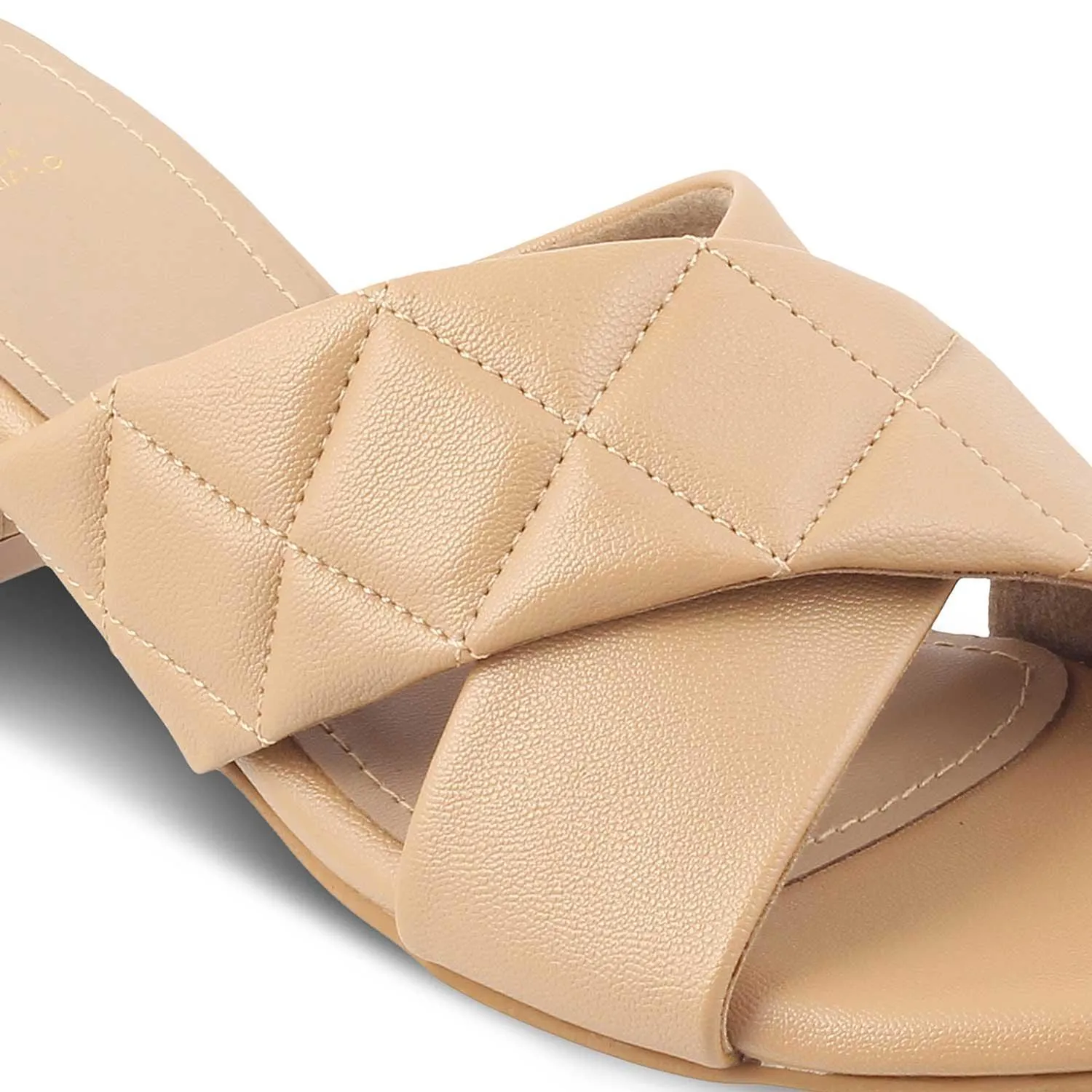 The Romi TMM-5 Beige Women's Dress Block Heel Sandals Tresmode