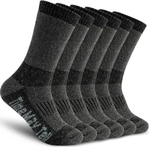 Time May Tell Mens Merino Wool Hiking Cushion Socks Thermal Warm Crew Winter Boot Socks Pack (2/4 Pair,6-13 Size)
