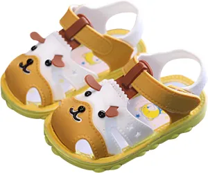 Toddler Baby Girl Boy Summer Sandals Cartoon Dog Shoes Non Slip Soft Sole First Walkers Prewalkers (Yellow, 6 Infant)
