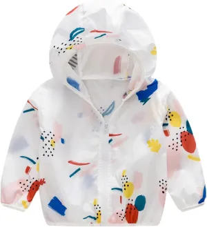 Toddler Boy Girl Jacket Summer Sun Prtection Outwear Coat Unisex Hooded Trench Lightweight Windbreaker