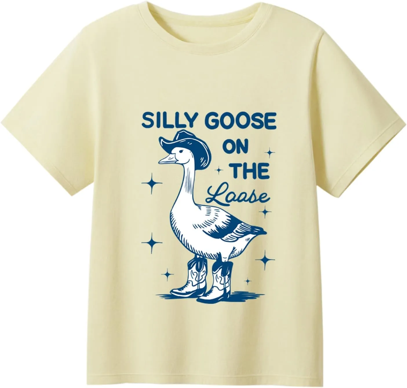 Toddler Boys Girls Shirt Silly Goose On The Loose Graphic Tee Tops Kids Funny Short Sleeve T-Shirt 2-7 Years
