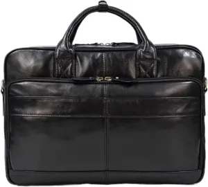 Tote Briefcase Leather Men's Vintage Commuter Baottop Layer Cowhide 14 "computer Handbag Business Bag