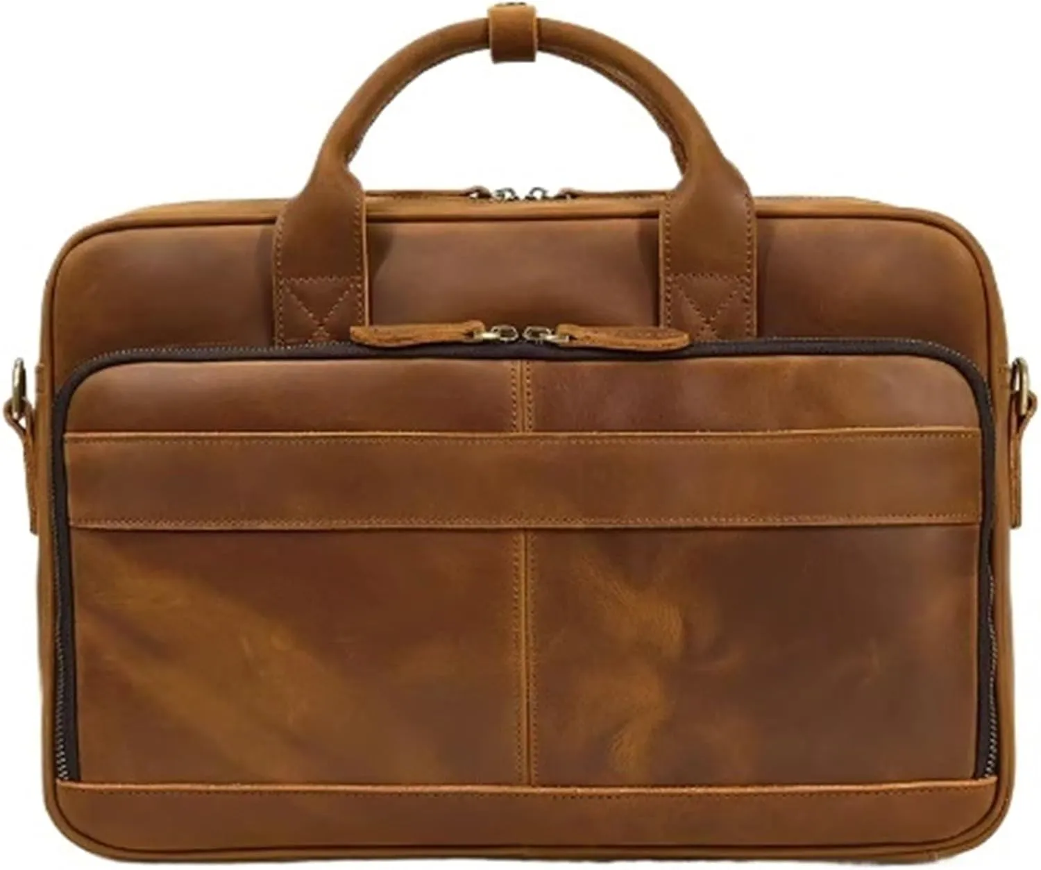 Tote Briefcase Leather Men's Vintage Commuter Baottop Layer Cowhide 14 "computer Handbag Business Bag