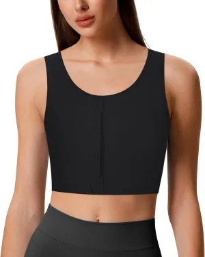 Transgender FTM Chest Binder Half Zip Up Binder Bra Breathable Breast Binder