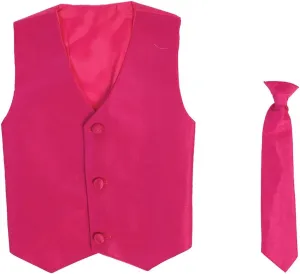Vest and Clip On Necktie Set-Multiple Colors-Baby Infant Toddler Boys Sizes