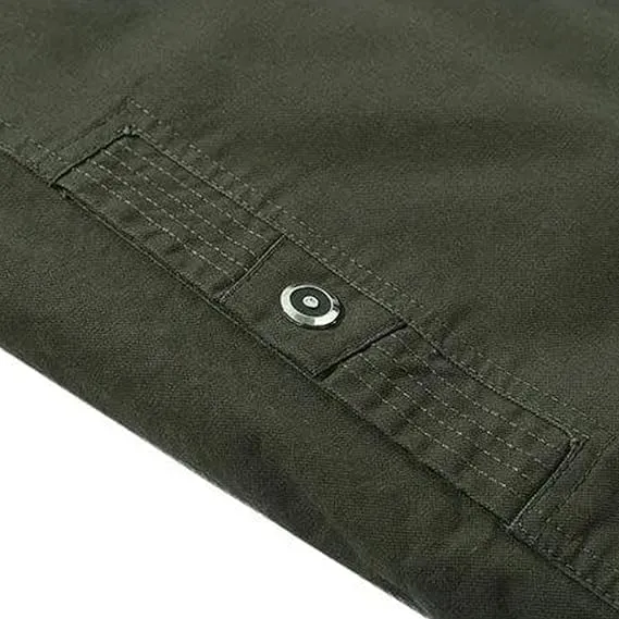 Washed Cotton Military Jacket for Men's Lightweight Casual Field Coat Windbreaker Utility Bomber Jackets
