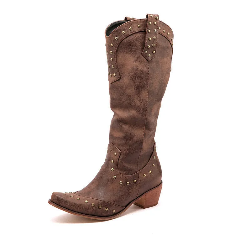 Women Western Boots Cowgirl Boots Ladies Pointy Toe Fashion Boots