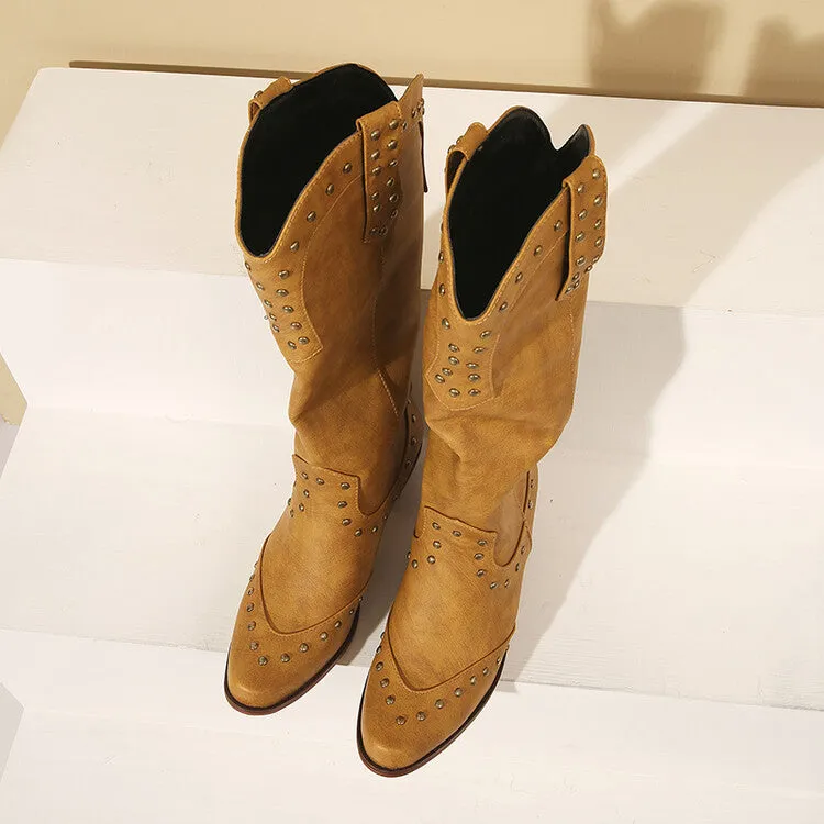 Women Western Boots Cowgirl Boots Ladies Pointy Toe Fashion Boots
