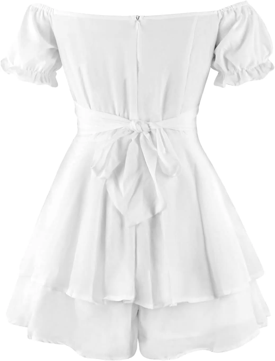 Women White Mini Dress Y2K Vintage Lace Patchwork A line Dress Summer Party Vacation Short Graduation Dresses