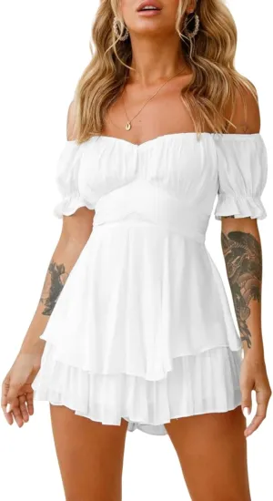 Women White Mini Dress Y2K Vintage Lace Patchwork A line Dress Summer Party Vacation Short Graduation Dresses