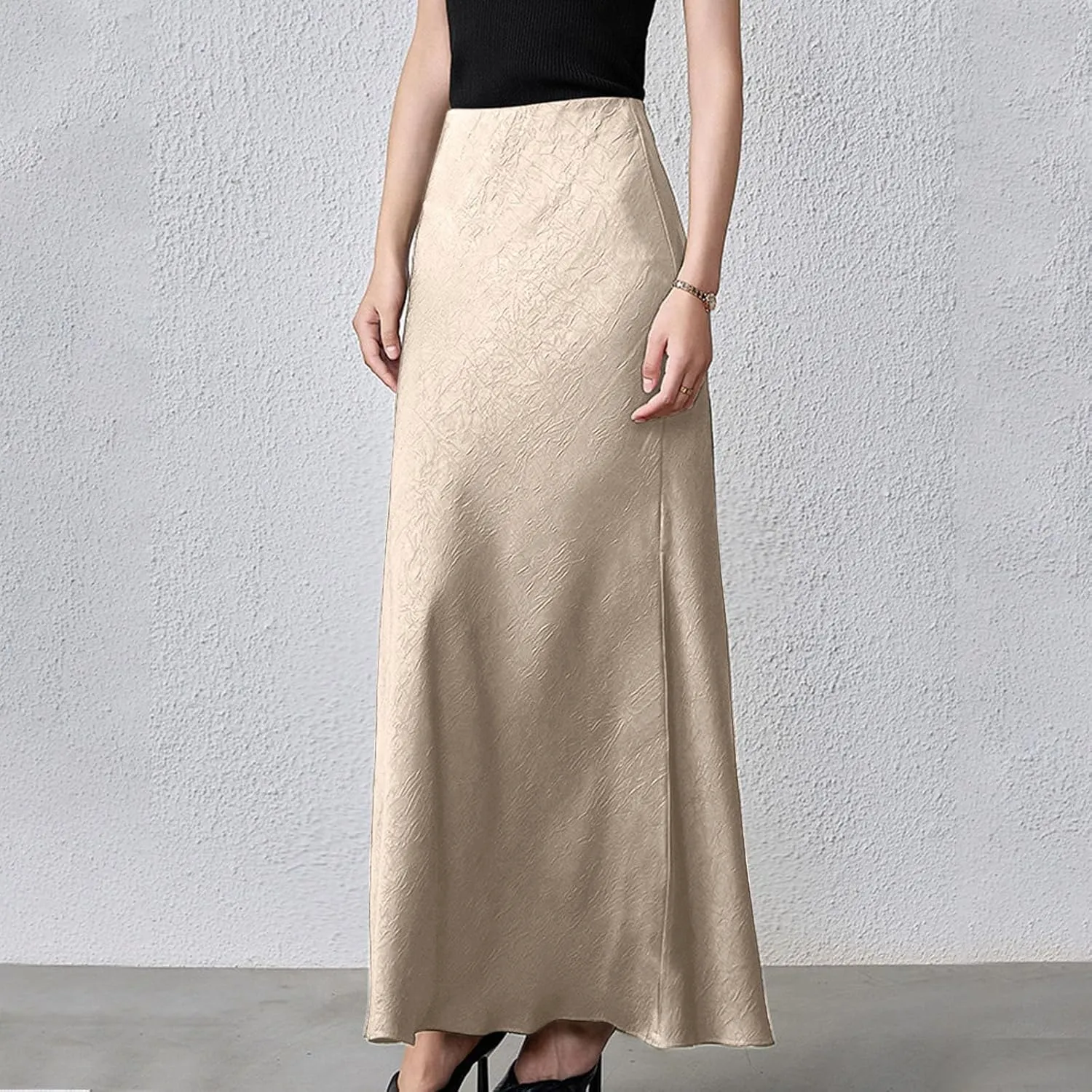 Women's Long Mermaid Skirt Elegant High Waist Fishtail Cocktail Party Wedding Flared A-Line Flowy Swing Maxi Skirts