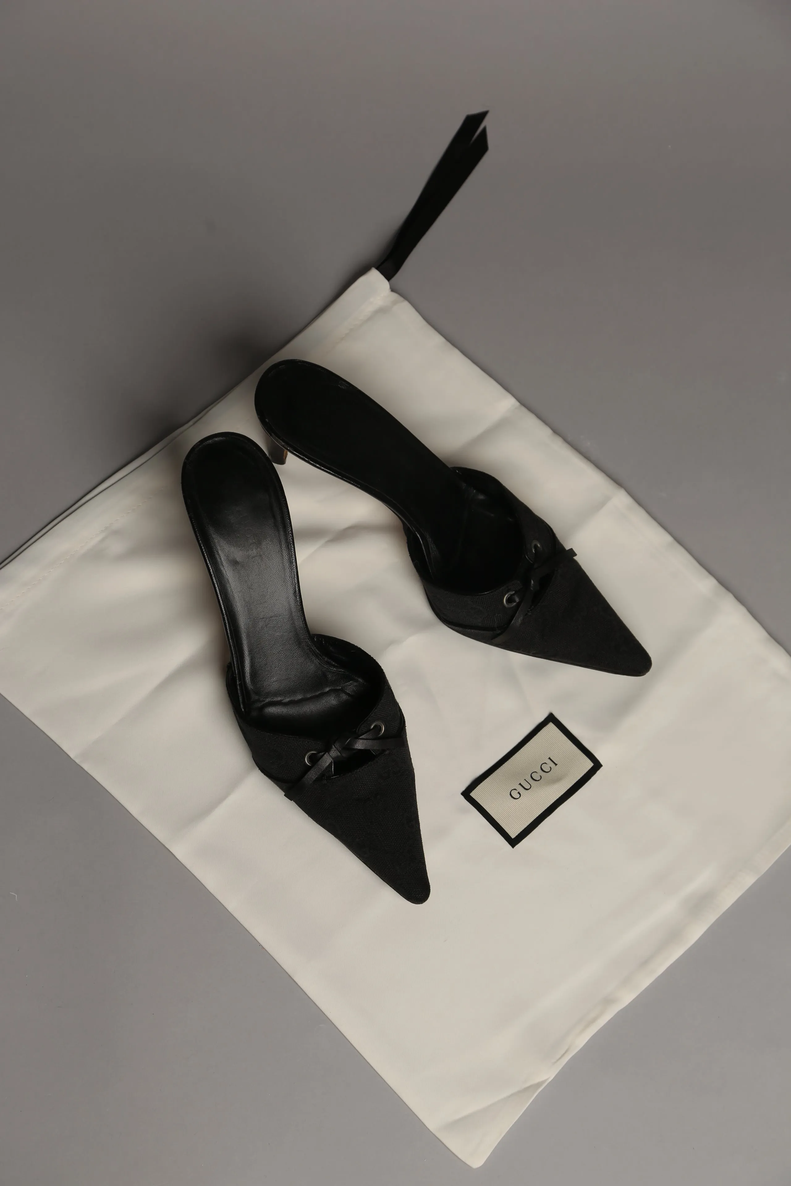 Y2K Black GUCCI Mules